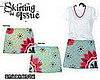 Post Modern Mixology (Drawstring Mini) Created from 1 vintage tee. This skirt is owned by Maio from Maui, HI.